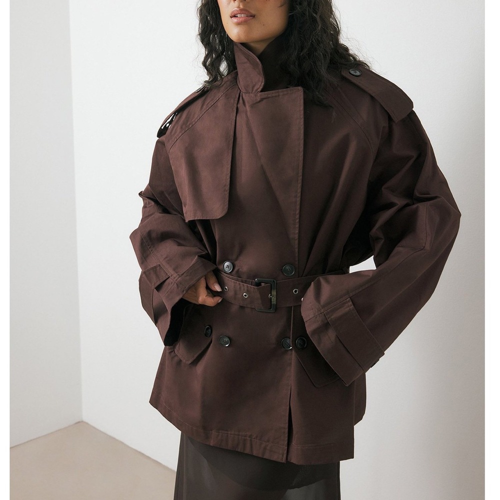 NA-KD Oversized Midi Trenchcoat Plum EU 38 New With Tags